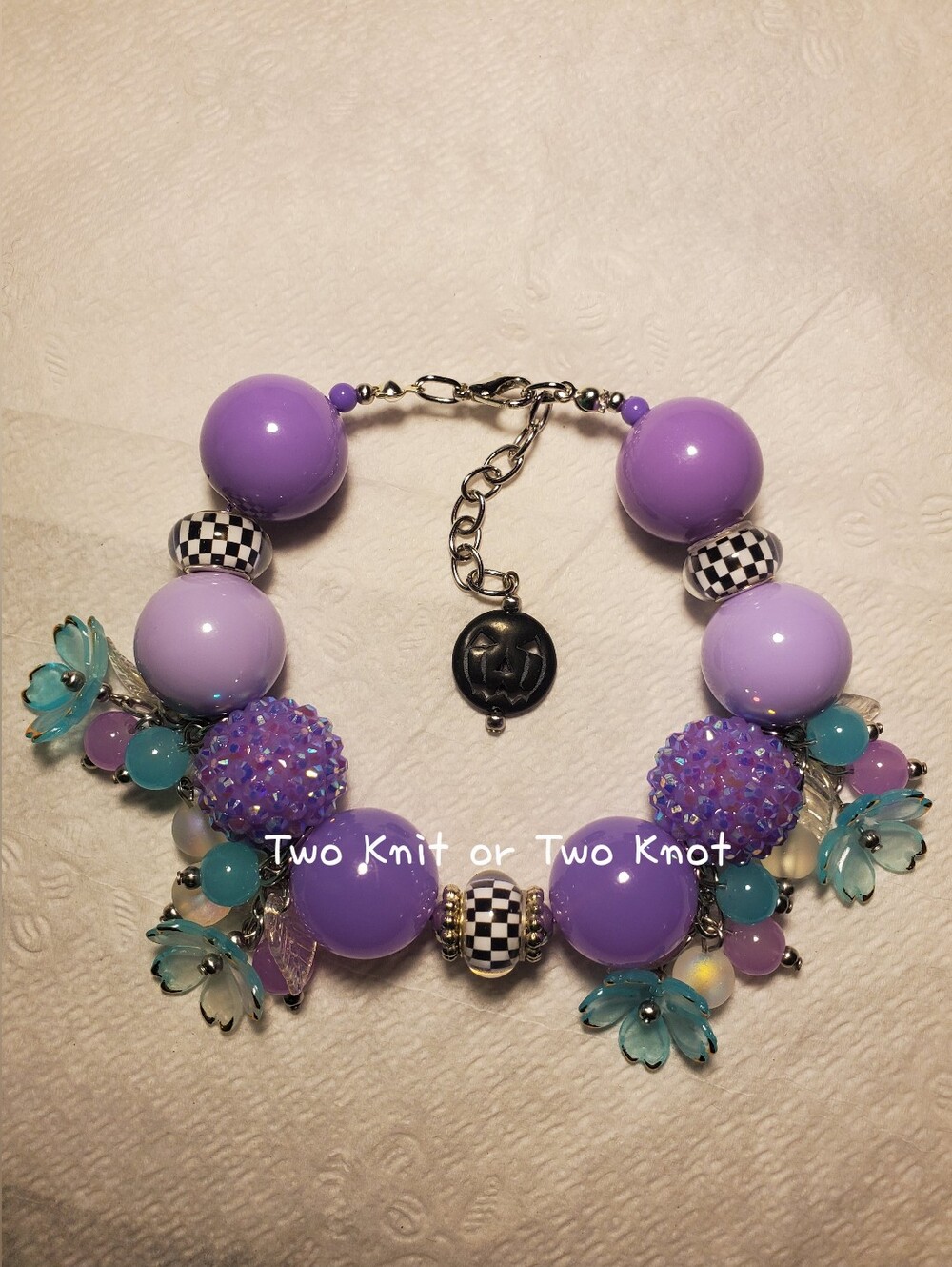 NWT 4-in-1 OOAK Retro Chunky Beaded Bracelet Anklet Pet Collar Bag Charm Y2K